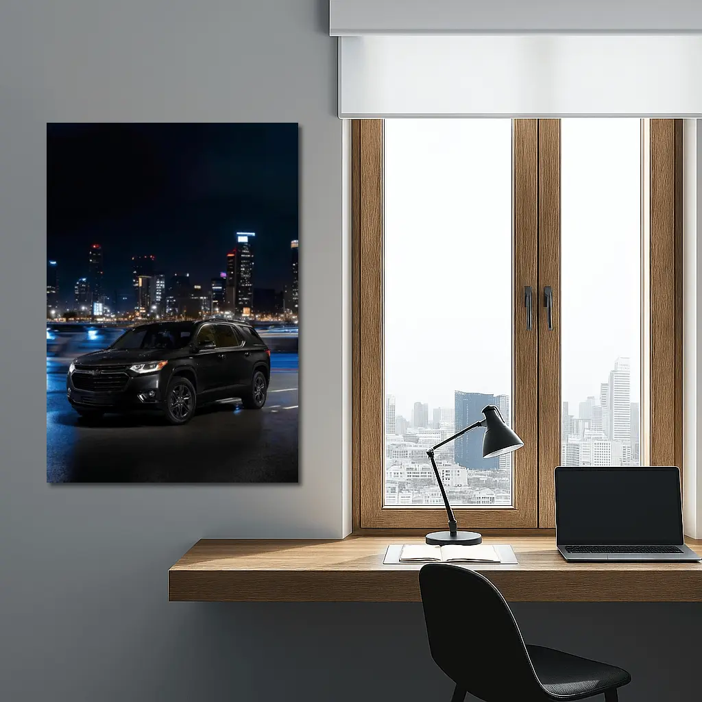 Chevrolet Traverse Black SUV City Night – Wall Art