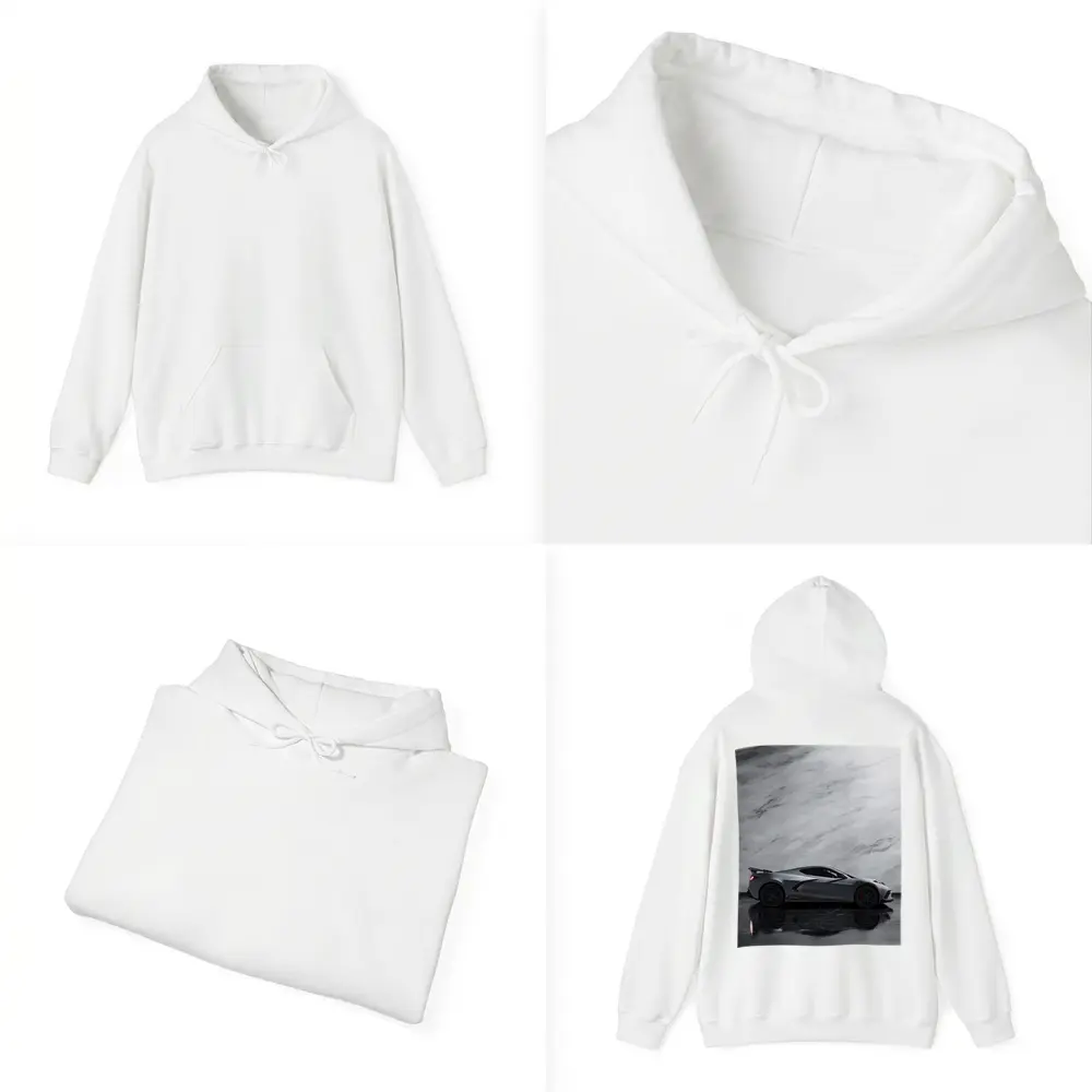 Chevrolet Corvette Silver Marble Studio Shot – Hoodies
