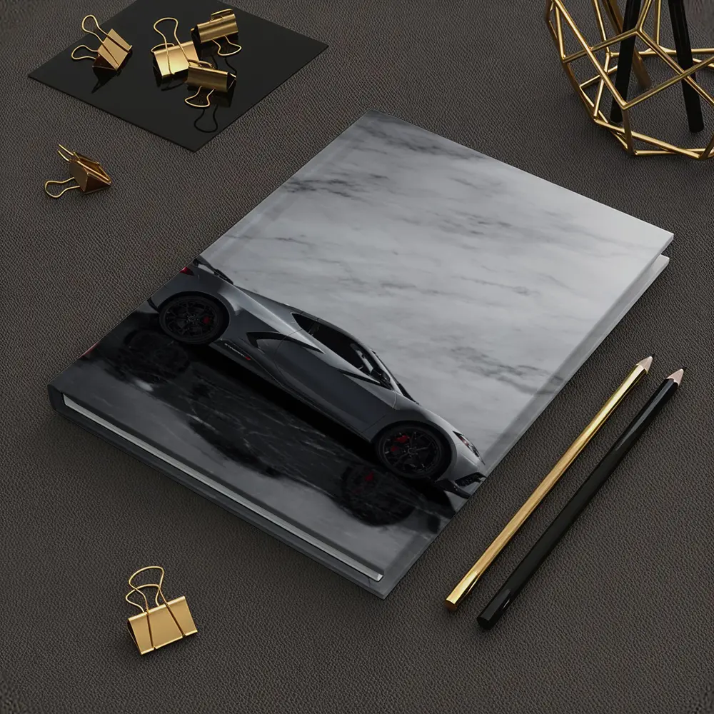 Chevrolet Corvette Silver Marble Studio Shot – Notebooks