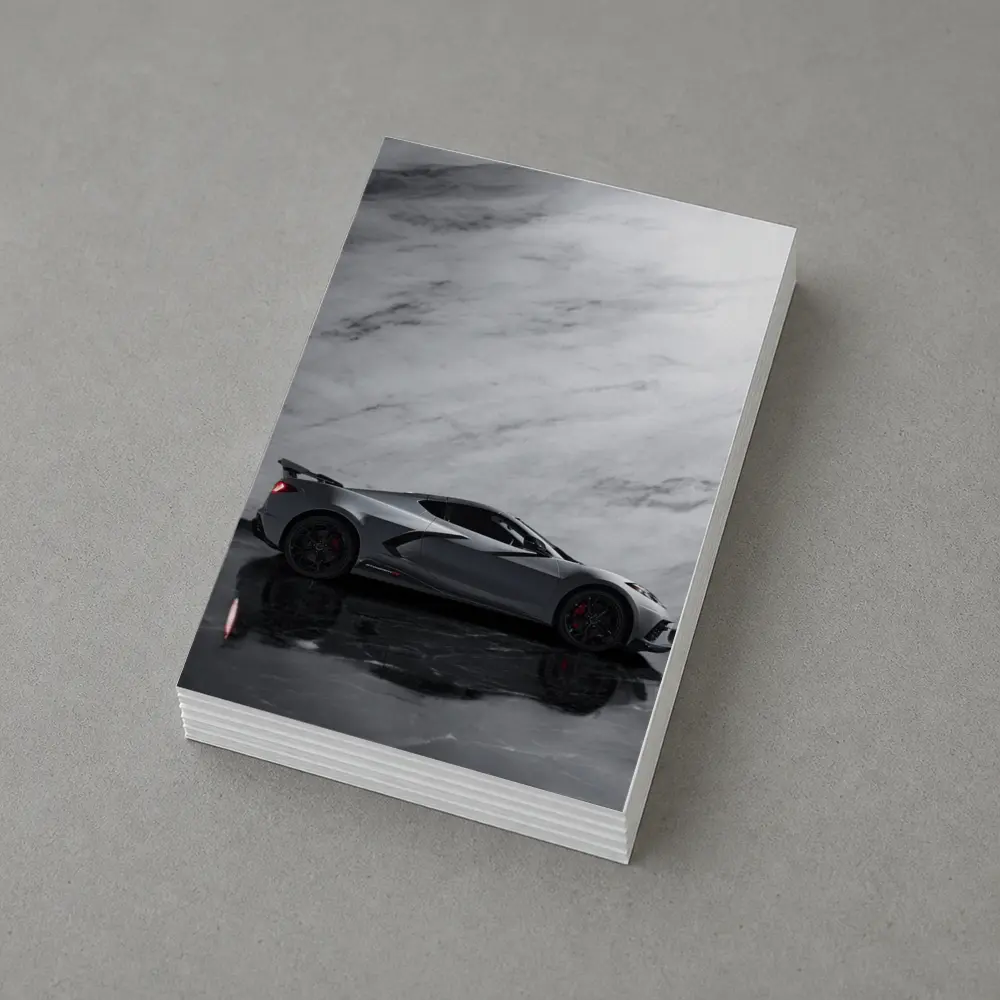 Chevrolet Corvette Silver Marble Studio Shot – Postcards