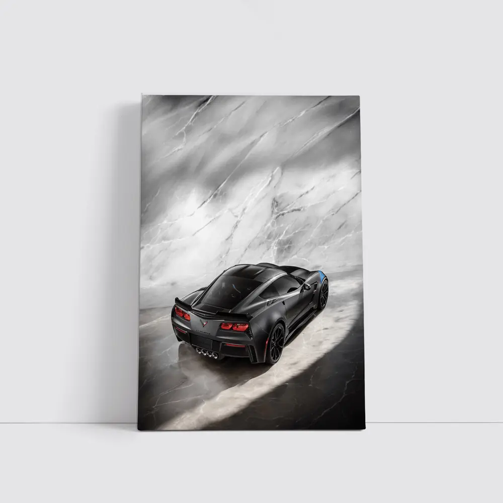 Chevrolet Corvette Black Marble Studio Shot – Wall Art