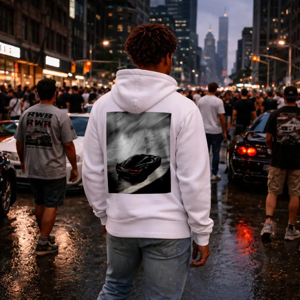 Chevrolet Corvette Black Marble Studio Shot – Hoodies
