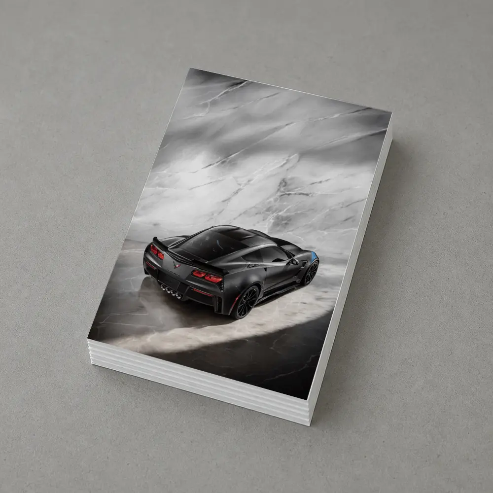 Chevrolet Corvette Black Marble Studio Shot – Postcards