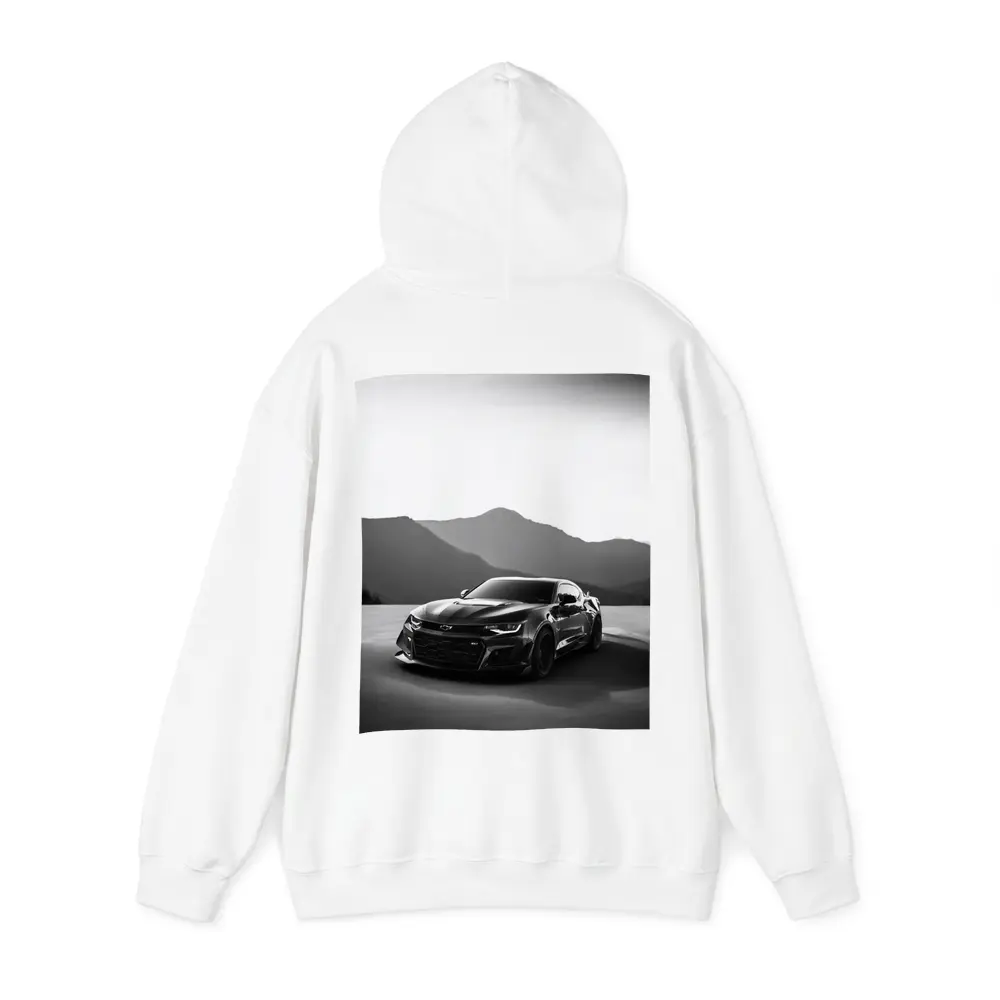 Chevrolet Camaro Black White Mountain Backdrop – Hoodies