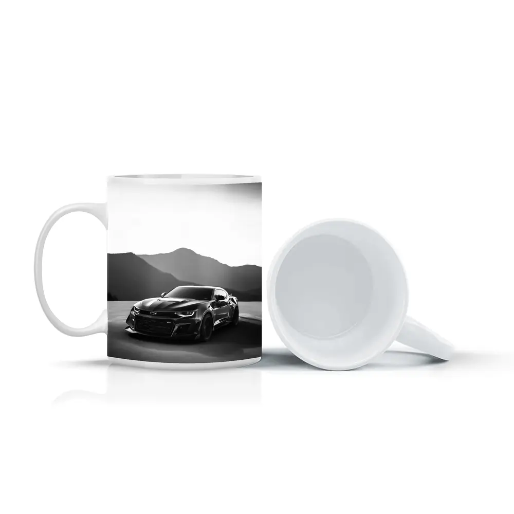 Chevrolet Camaro Black White Mountain Backdrop – Mugs