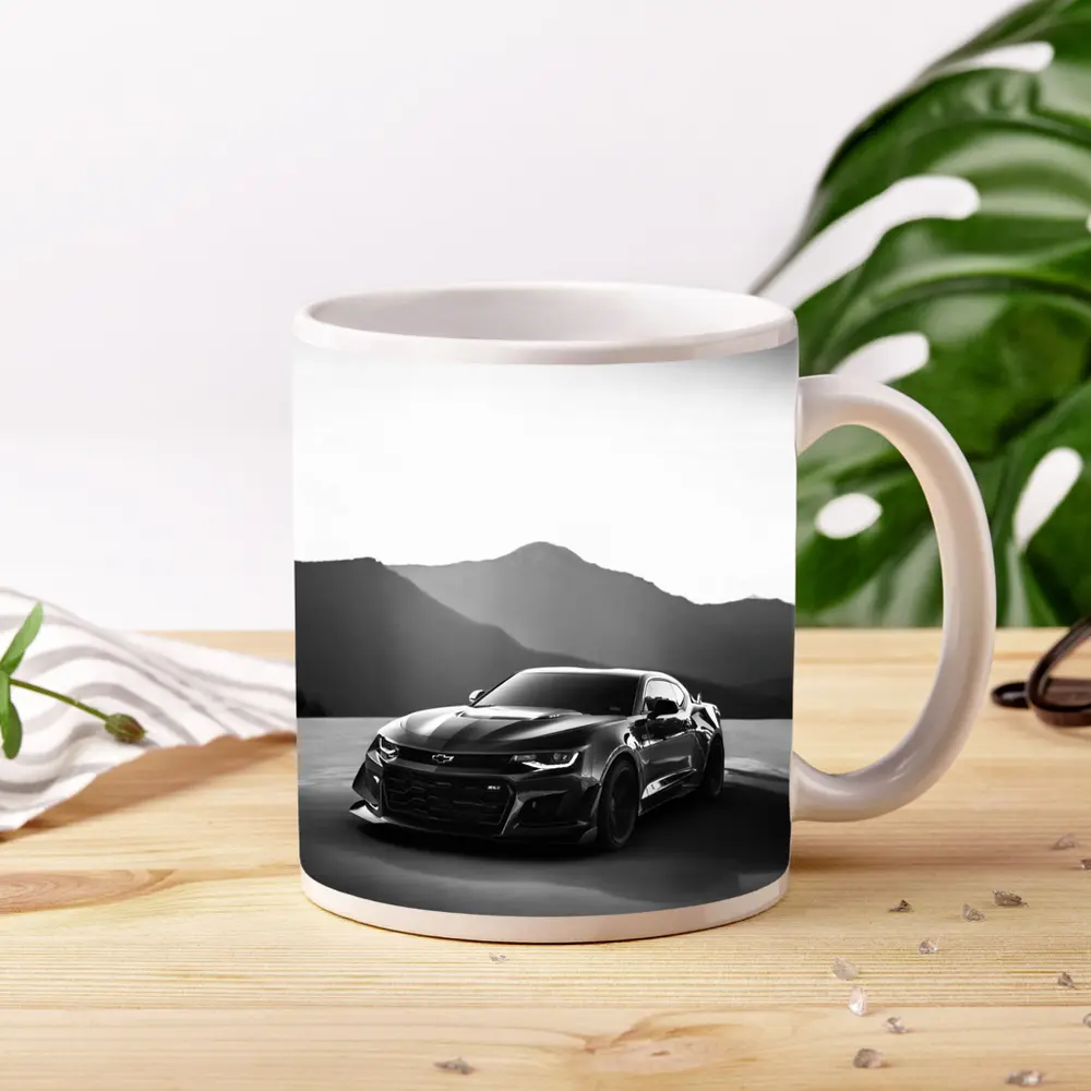 Chevrolet Camaro Black White Mountain Backdrop – Mugs