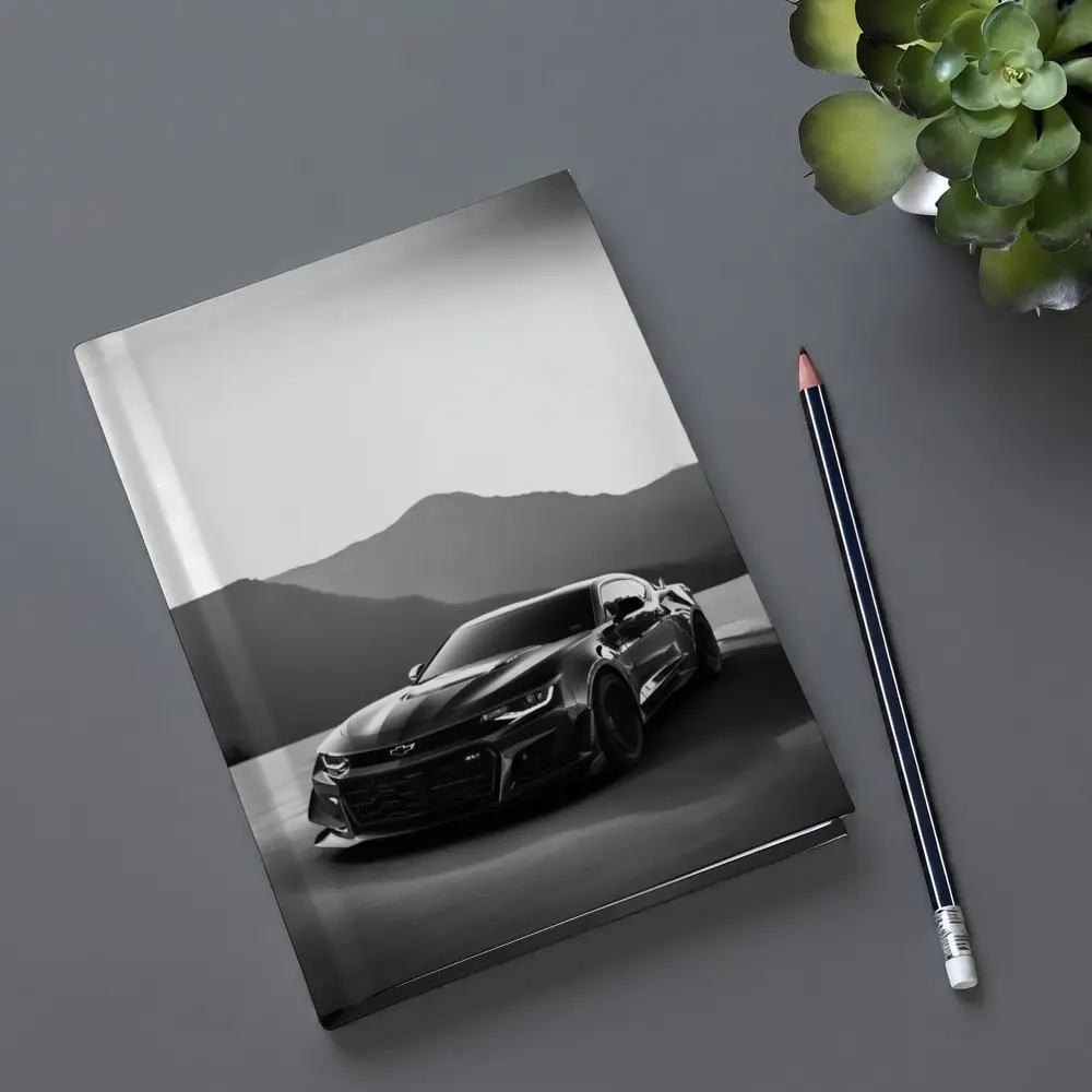 Chevrolet Camaro Black White Mountain Backdrop – Notebooks