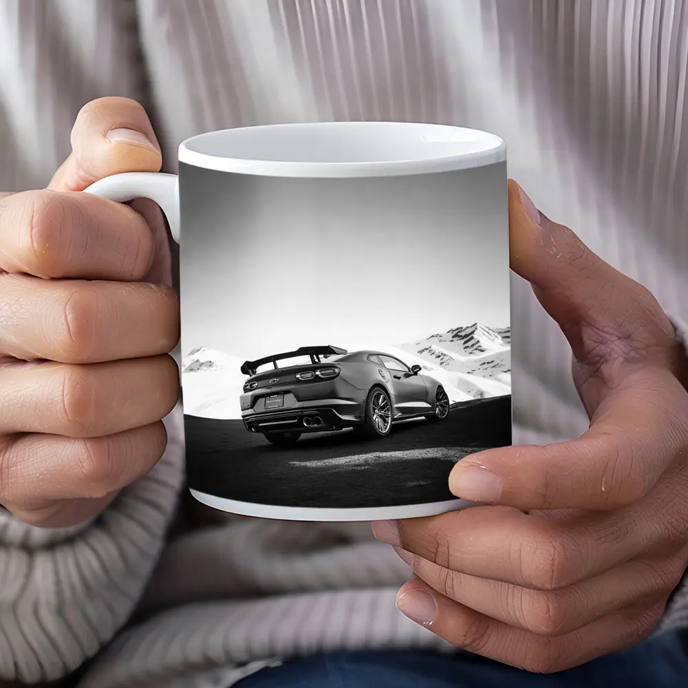 Chevrolet Camaro Black White Mountain Road – Mugs