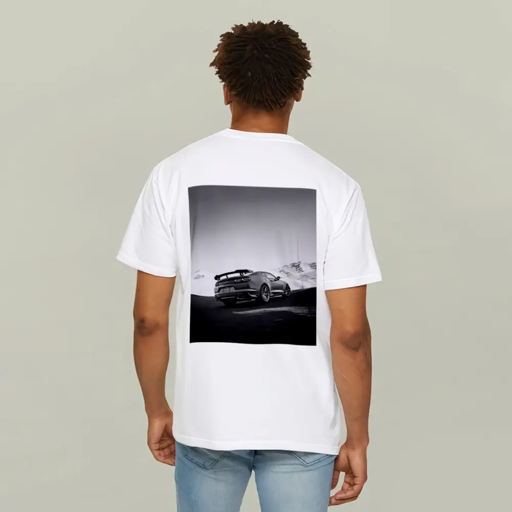 Chevrolet Camaro Black White Mountain Road – T-Shirts