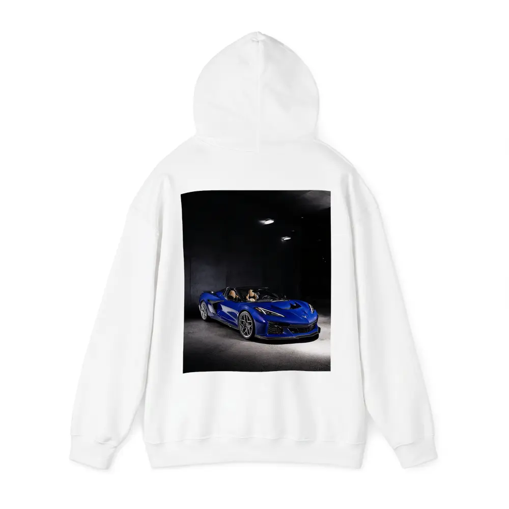 Chevrolet Corvette Blue Convertible Dark Garage – Hoodies
