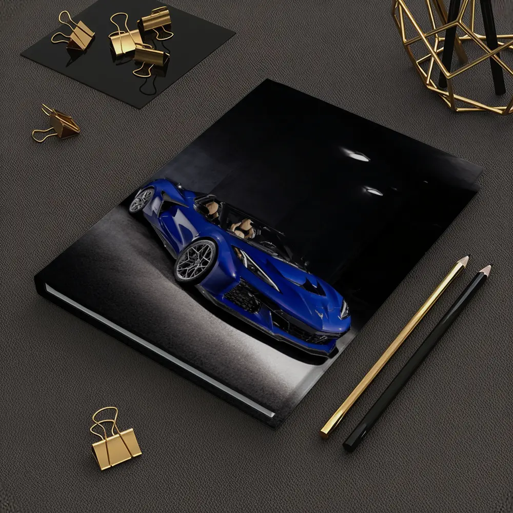 Chevrolet Corvette Blue Convertible Dark Garage – Notebooks