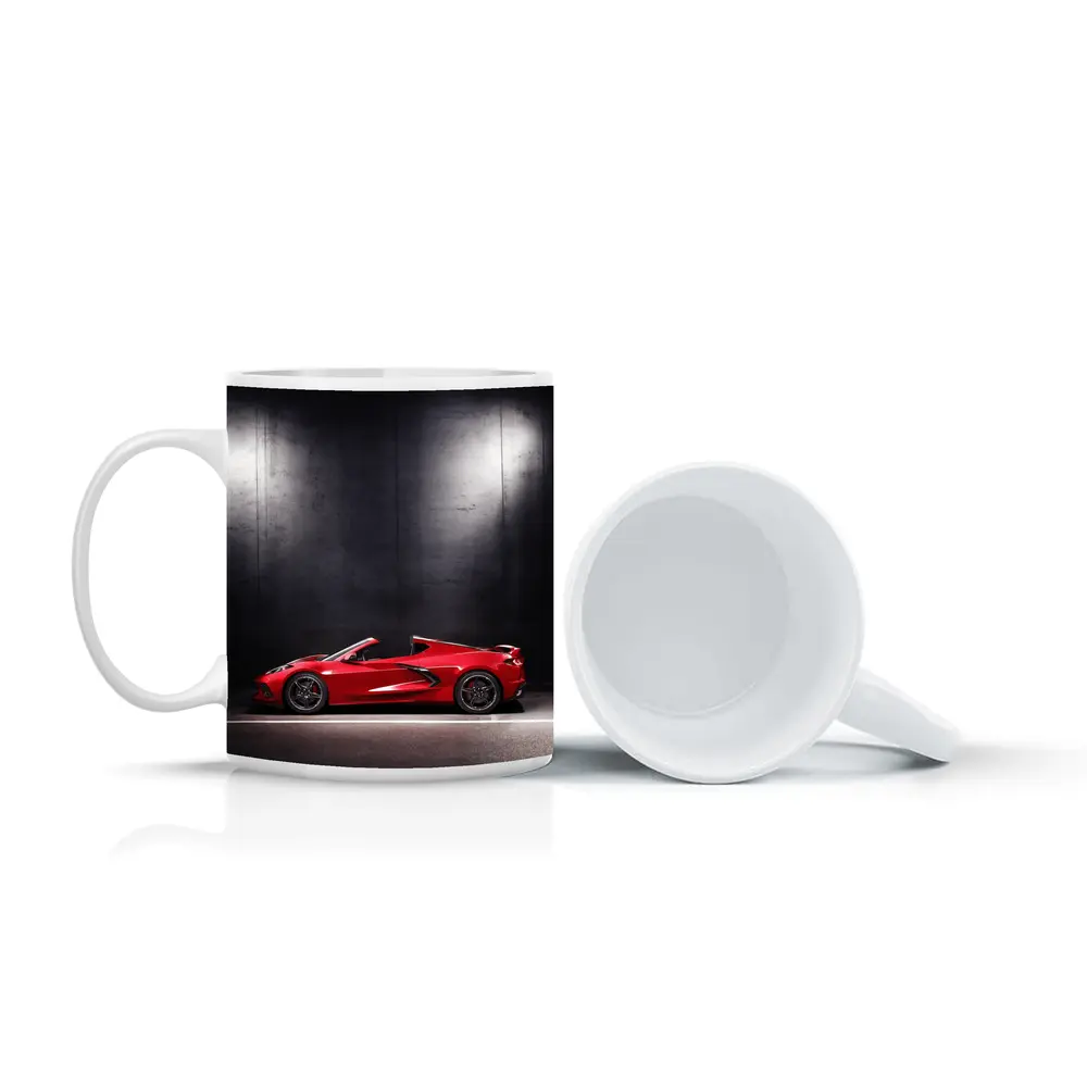 Chevrolet Corvette Red Sports Car Dark Studio – Mugs