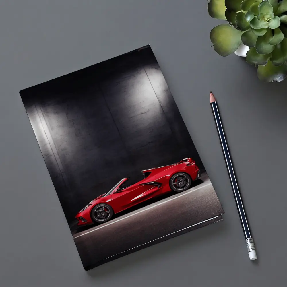 Chevrolet Corvette Red Sports Car Dark Studio – Notebooks