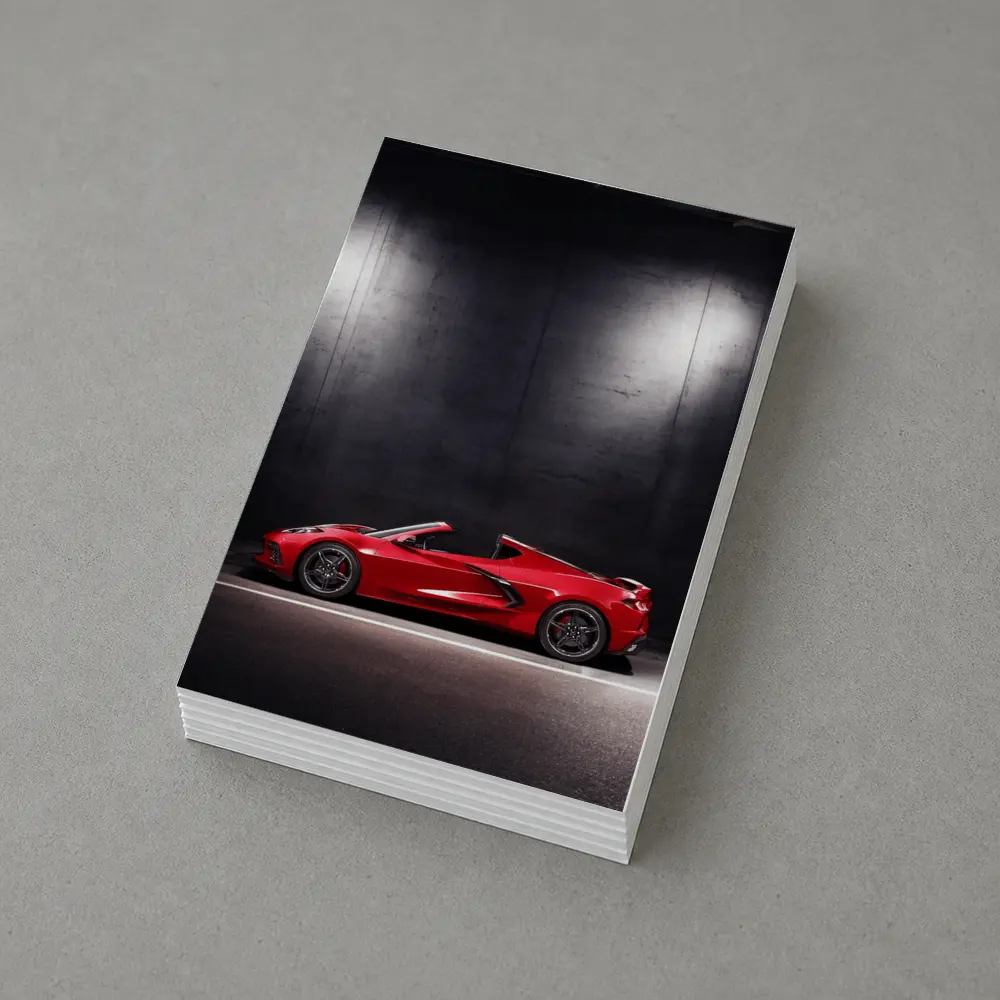 Chevrolet Corvette Red Sports Car Dark Studio – Postcards