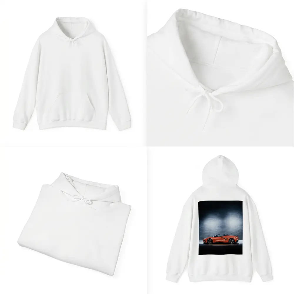 Chevrolet Corvette Convertible Orange Studio Shot – Hoodies