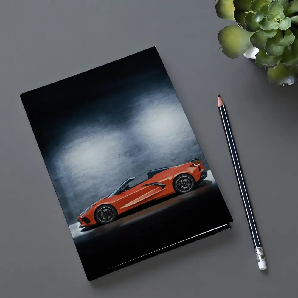 Chevrolet Corvette Convertible Orange Studio Shot – Notebooks