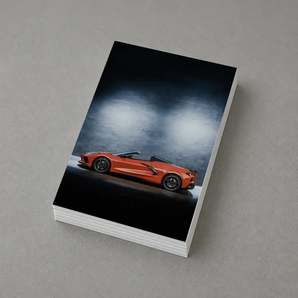 Chevrolet Corvette Convertible Orange Studio Shot – Postcards