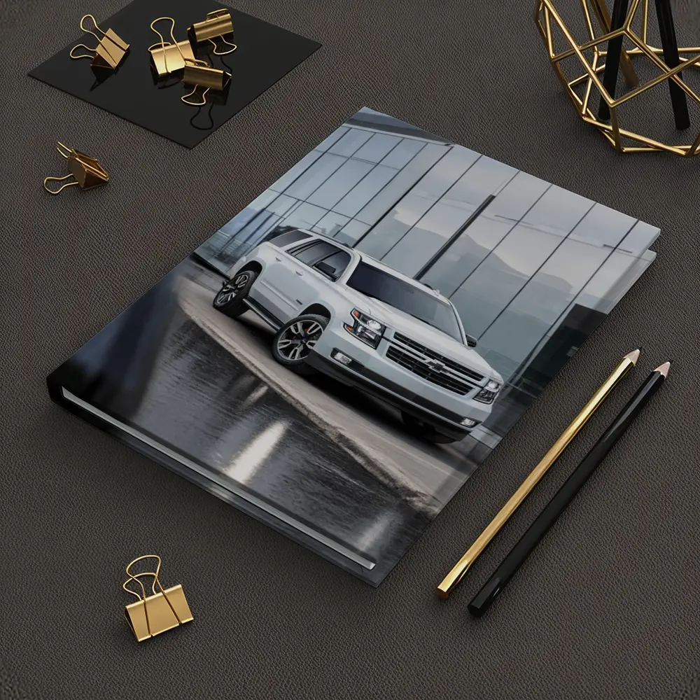 Chevrolet Tahoe White SUV Glass Building – Notebooks