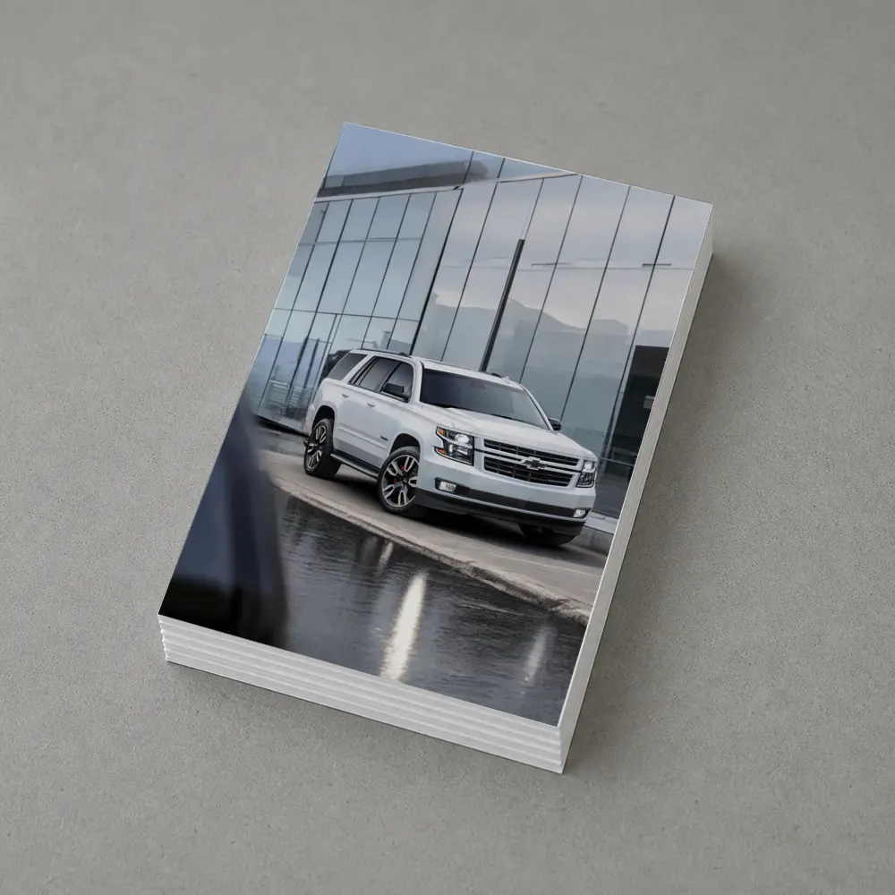 Chevrolet Tahoe White SUV Glass Building – Postcards