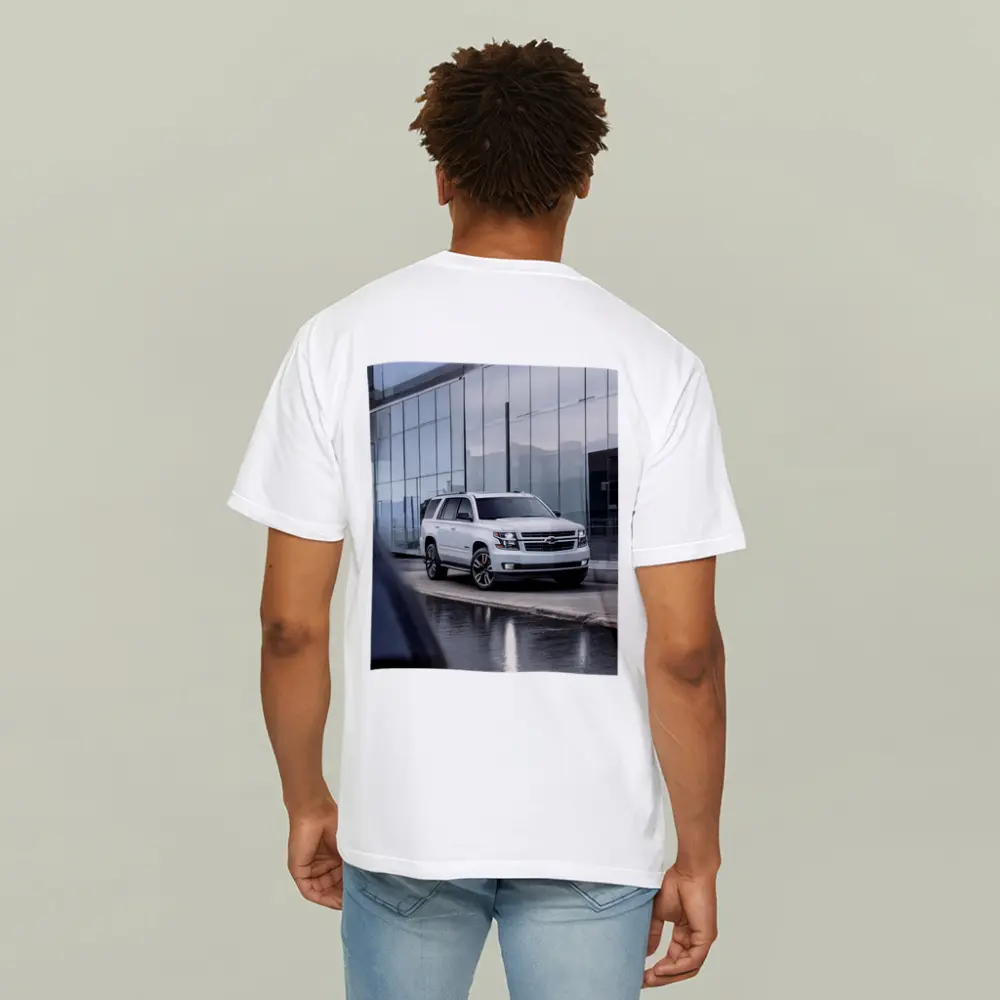 Chevrolet Tahoe White SUV Glass Building – T-Shirts