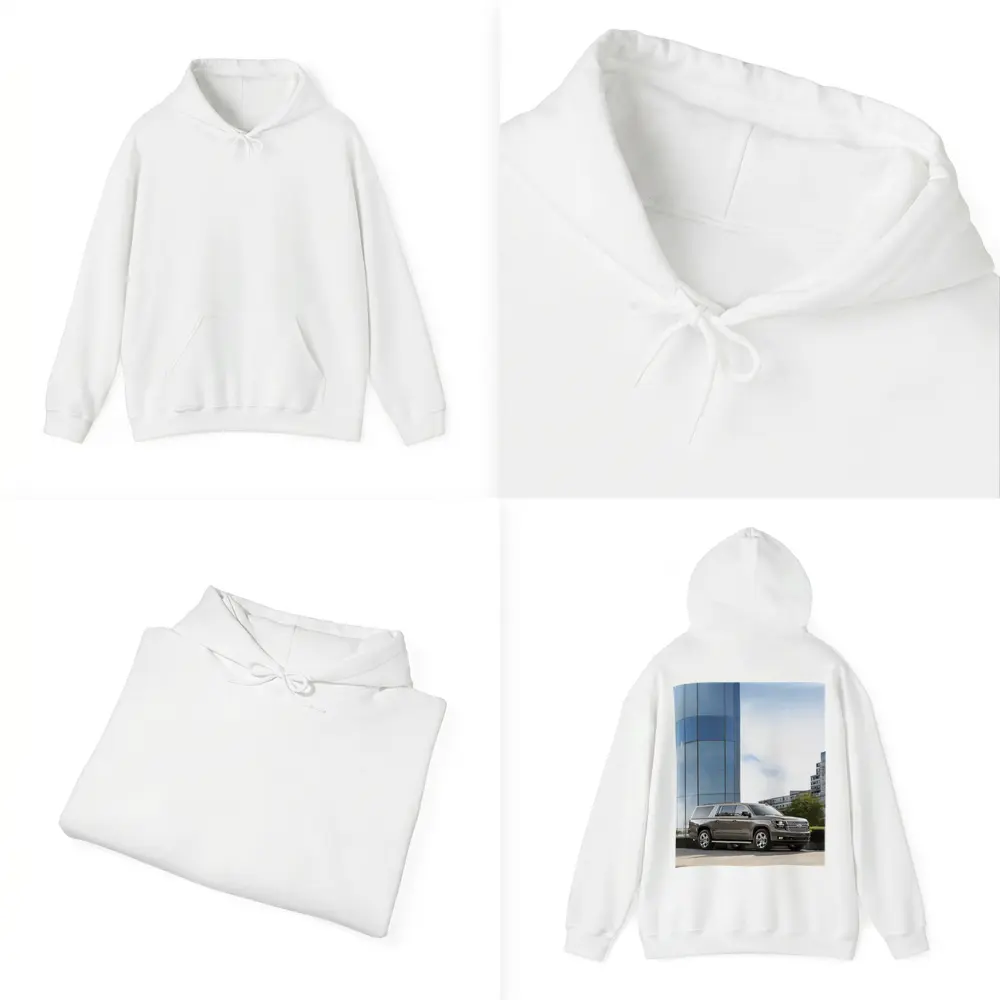 Chevrolet Suburban Parked Outside Glass Building – Hoodies