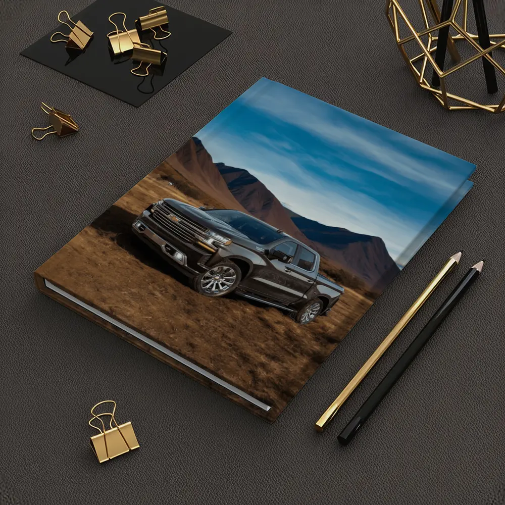 Chevrolet Silverado Black Truck Desert Mountains – Notebooks