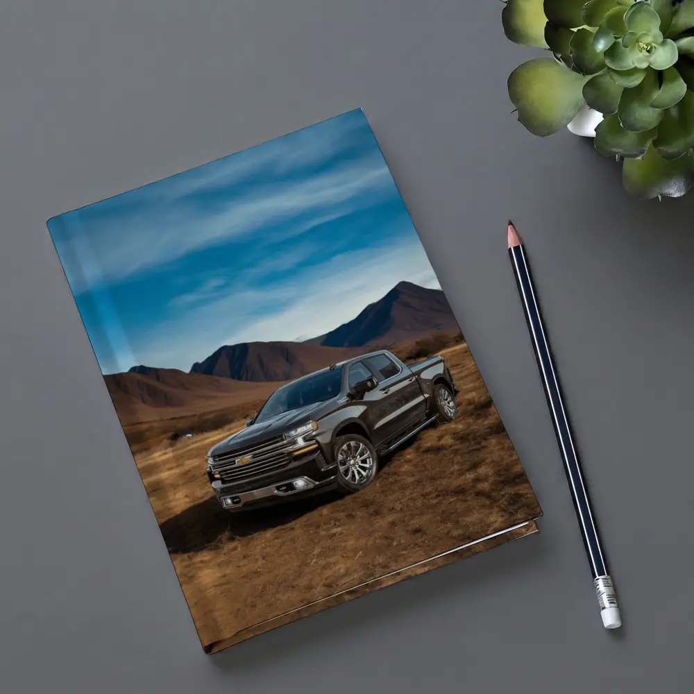 Chevrolet Silverado Black Truck Desert Mountains – Notebooks