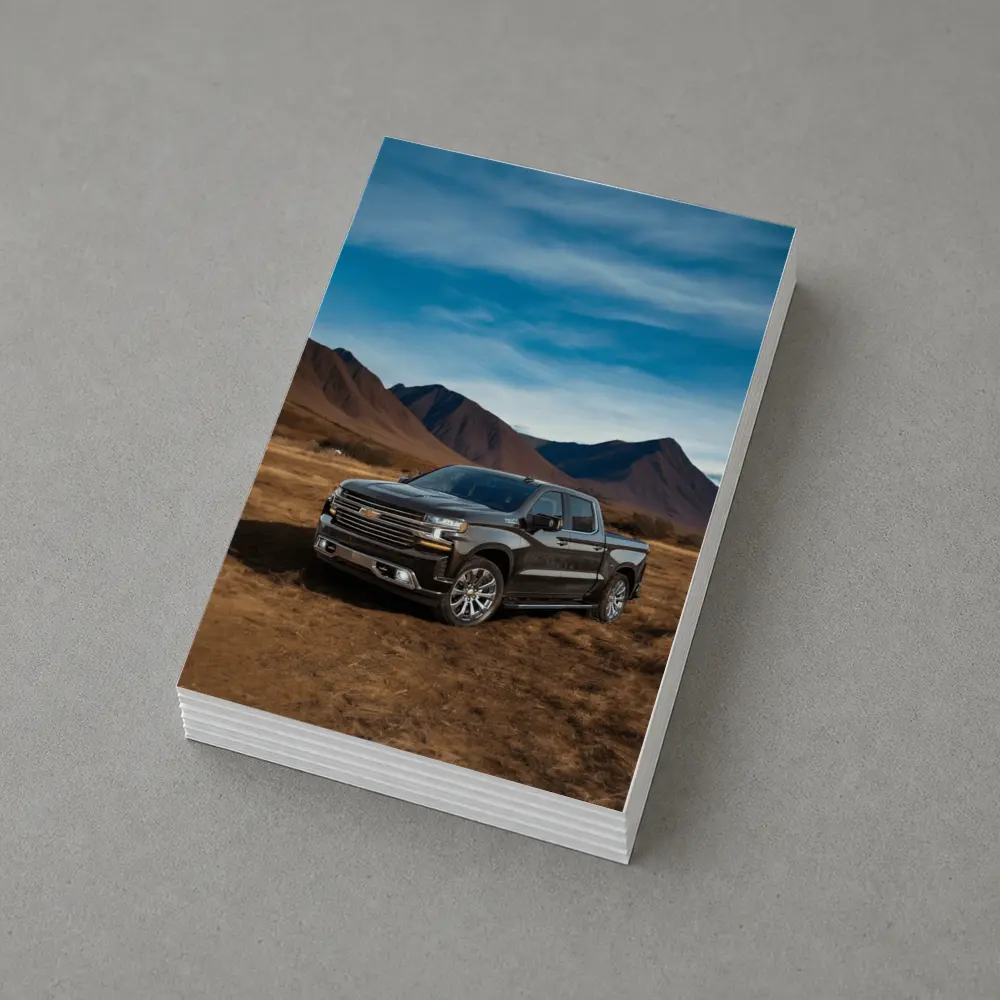 Chevrolet Silverado Black Truck Desert Mountains – Postcards