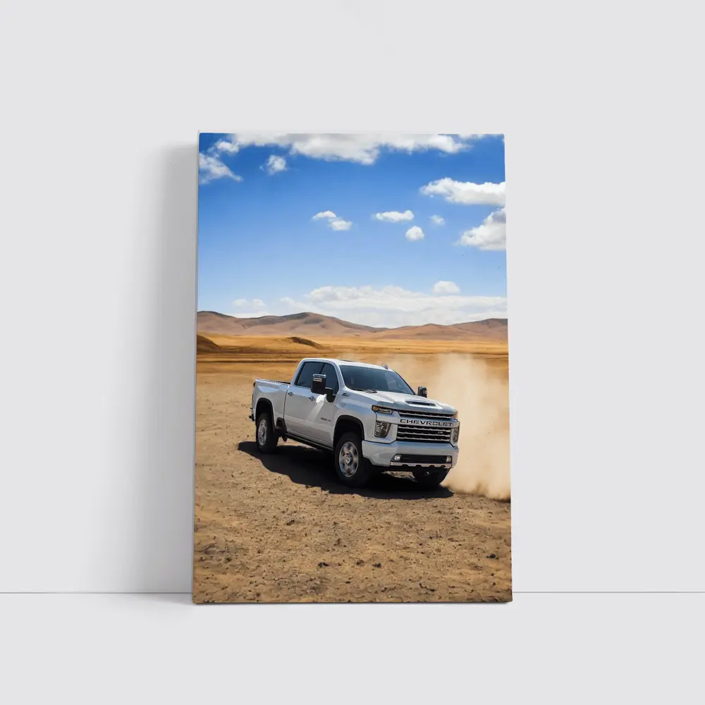 Chevrolet Silverado Tearing Through Desert Dust – Wall Art