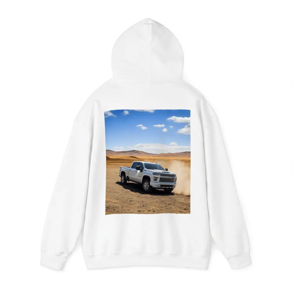 Chevrolet Silverado Tearing Through Desert Dust – Hoodies