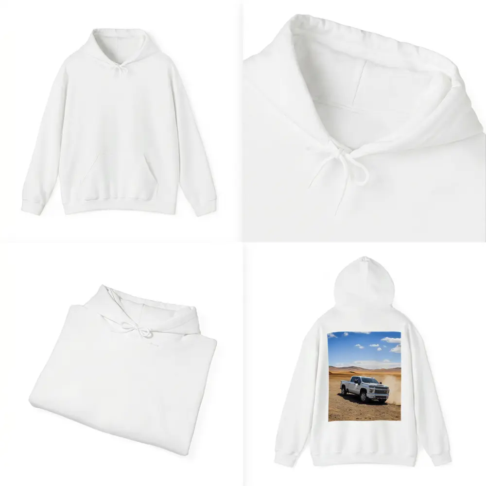 Chevrolet Silverado Tearing Through Desert Dust – Hoodies
