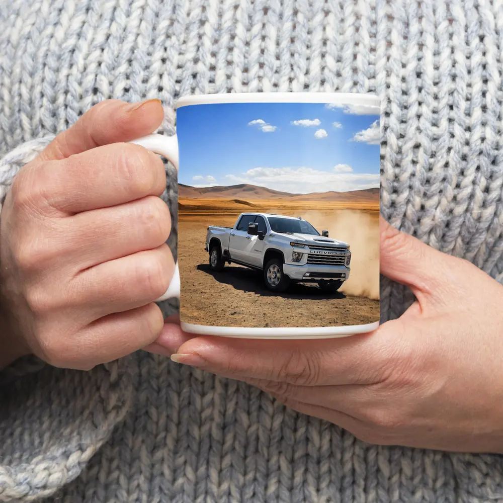 Chevrolet Silverado Tearing Through Desert Dust – Mugs