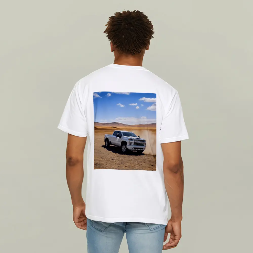 Chevrolet Silverado Tearing Through Desert Dust – T-Shirts
