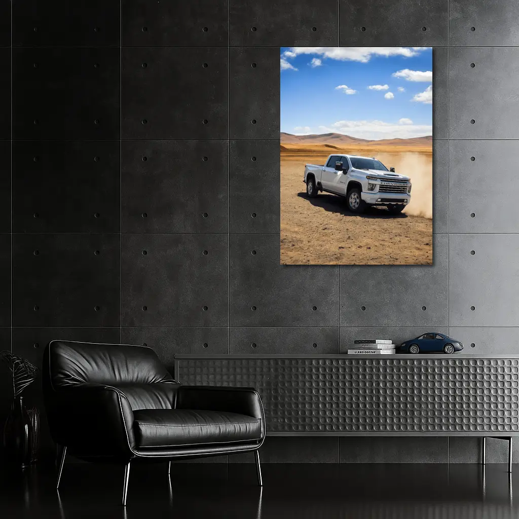 Chevrolet Silverado Tearing Through Desert Dust – Wall Art