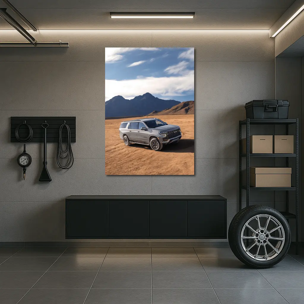 Chevrolet Suburban Desert Mountains Landscape – Wall Art