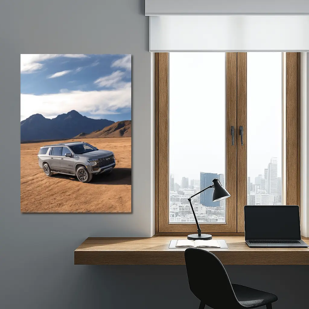 Chevrolet Suburban Desert Mountains Landscape – Wall Art
