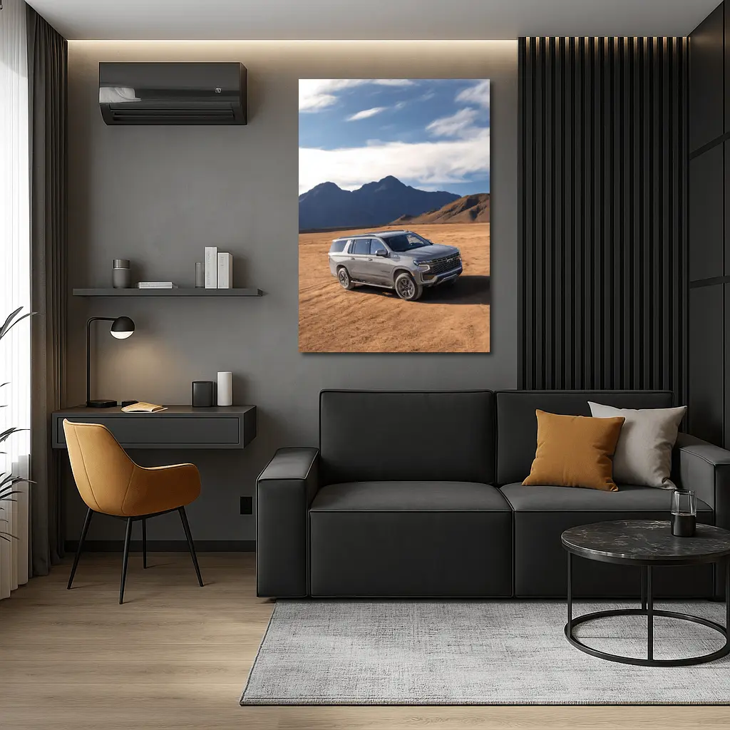 Chevrolet Suburban Desert Mountains Landscape – Wall Art