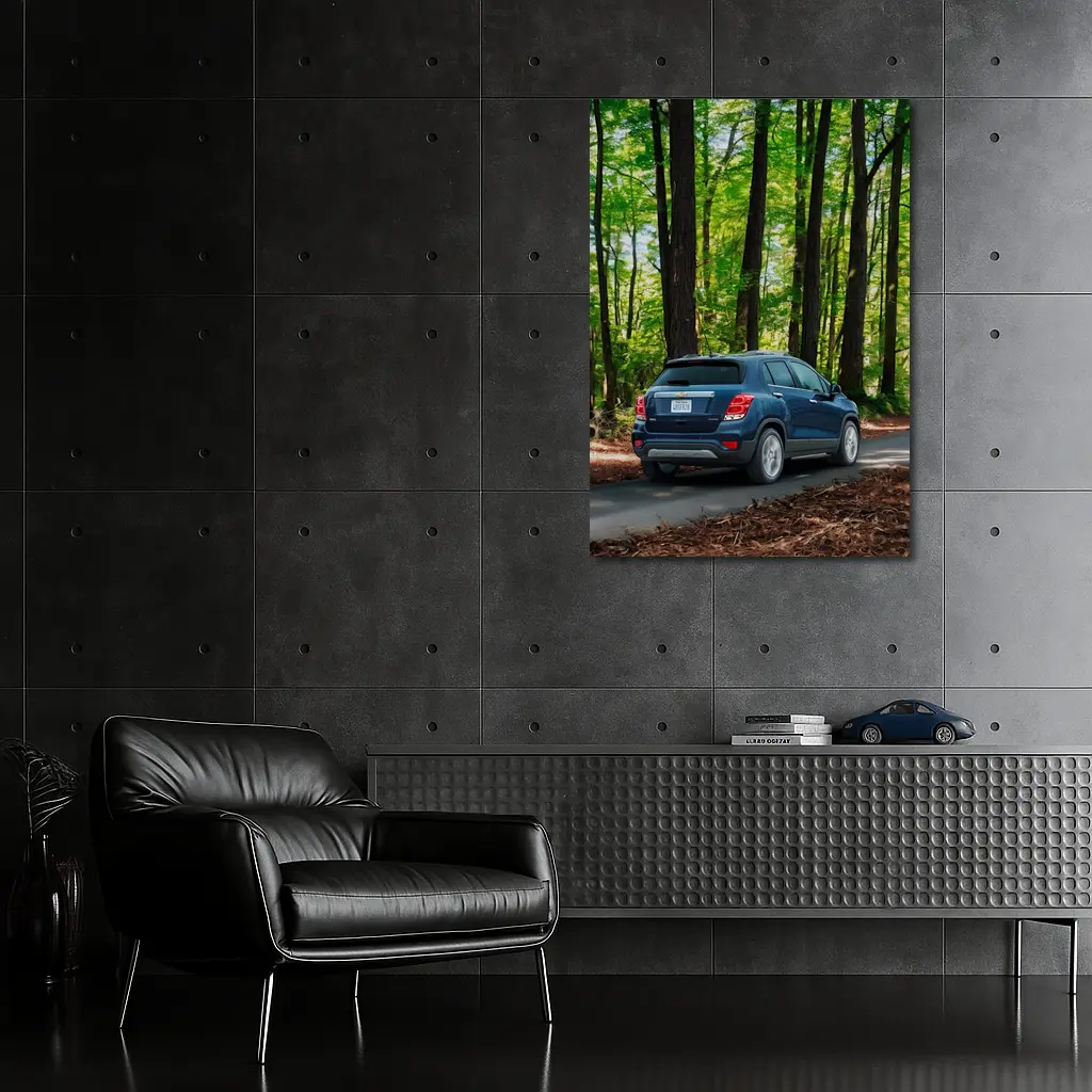 Chevrolet Trax Blue SUV Forest Road – Wall Art