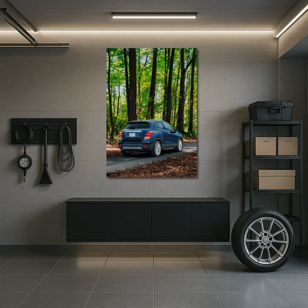 Chevrolet Trax Blue SUV Forest Road – Wall Art