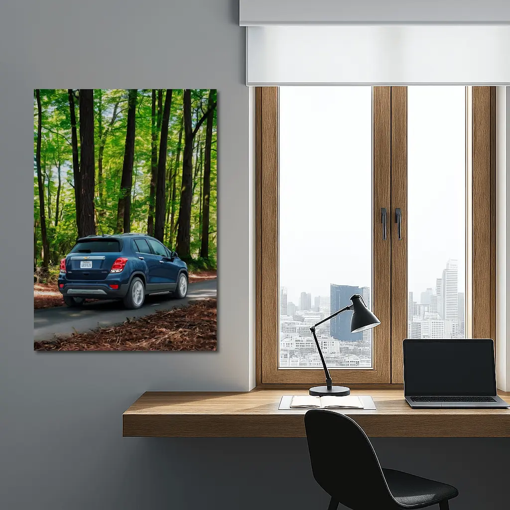 Chevrolet Trax Blue SUV Forest Road – Wall Art