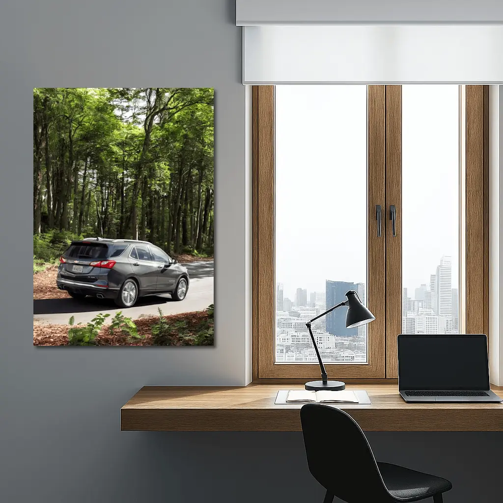 Chevrolet Equinox SUV Driving Through Forest Road – Wall Art