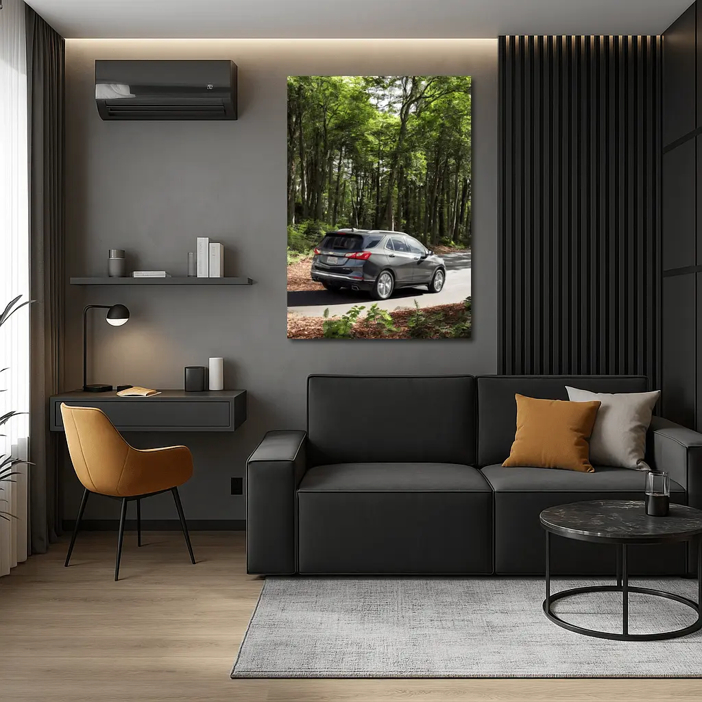 Chevrolet Equinox SUV Driving Through Forest Road – Wall Art