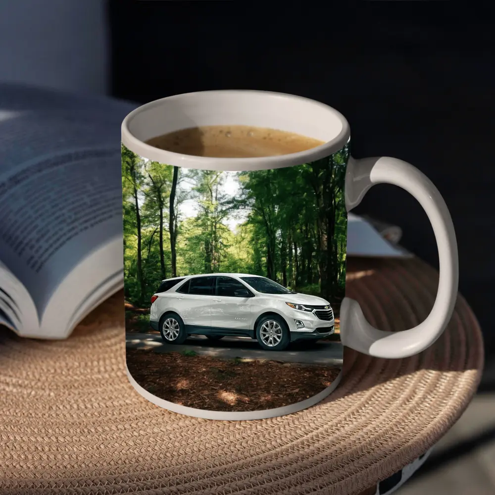 Chevrolet Equinox White SUV Forest Road – Mugs