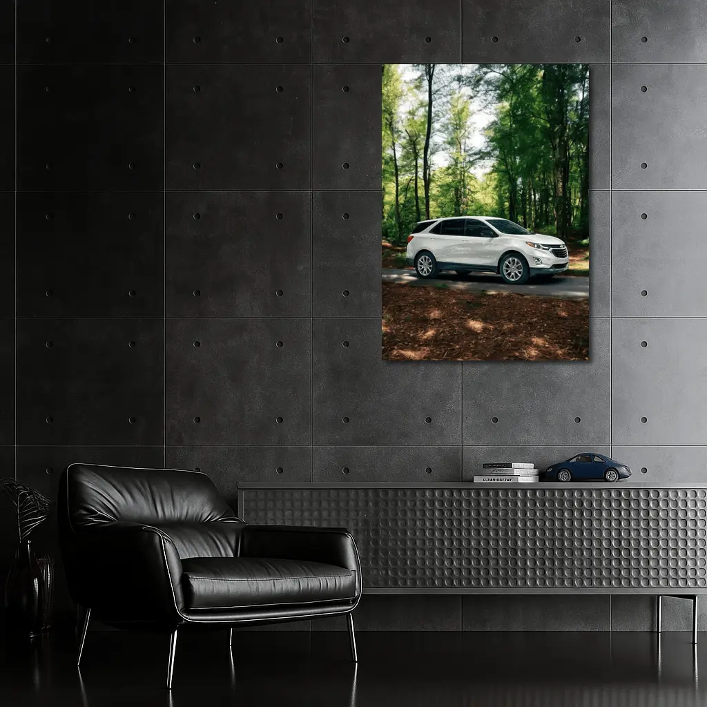 Chevrolet Equinox White SUV Forest Road – Wall Art