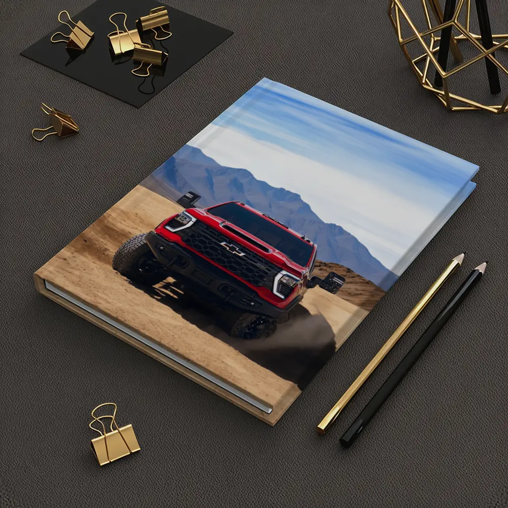 Chevrolet Silverado Red Truck Desert Mountains – Notebooks