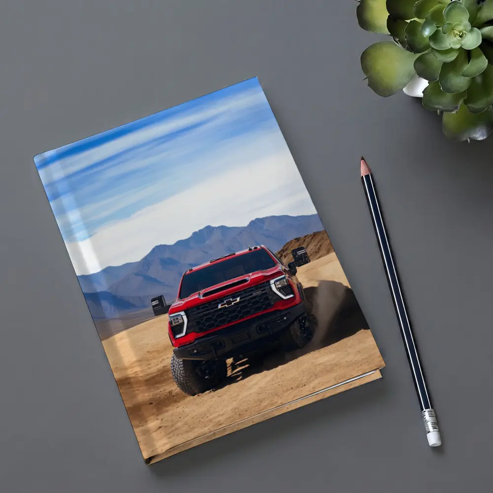 Chevrolet Silverado Red Truck Desert Mountains – Notebooks