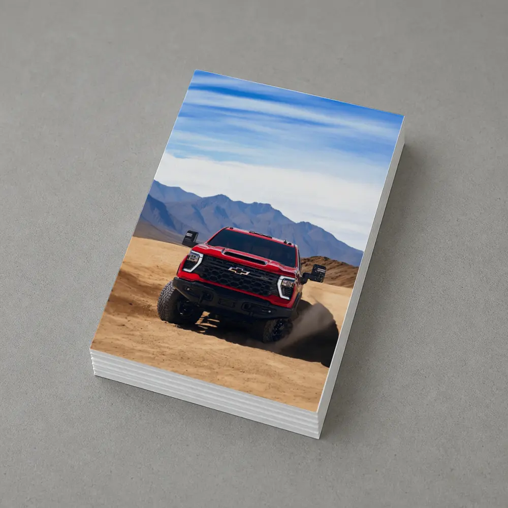 Chevrolet Silverado Red Truck Desert Mountains – Postcards