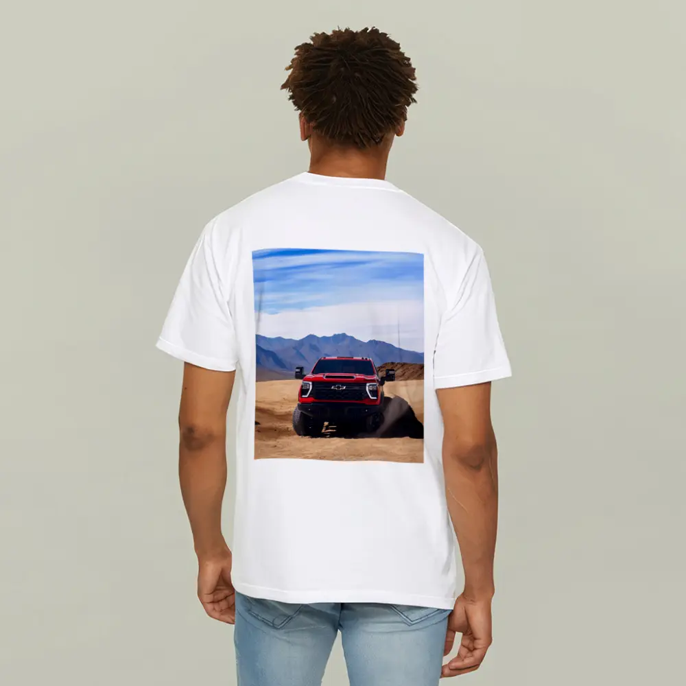 Chevrolet Silverado Red Truck Desert Mountains – T-Shirts