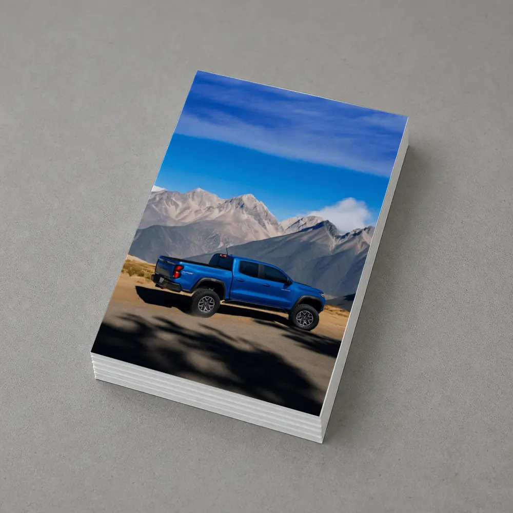 Chevrolet Colorado Blue Truck Mountain Backdrop – Postcards