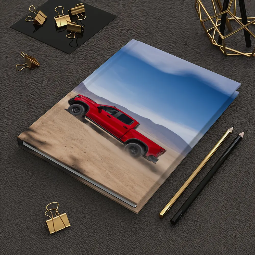 Chevrolet Silverado Red Truck Desert Landscape – Notebooks